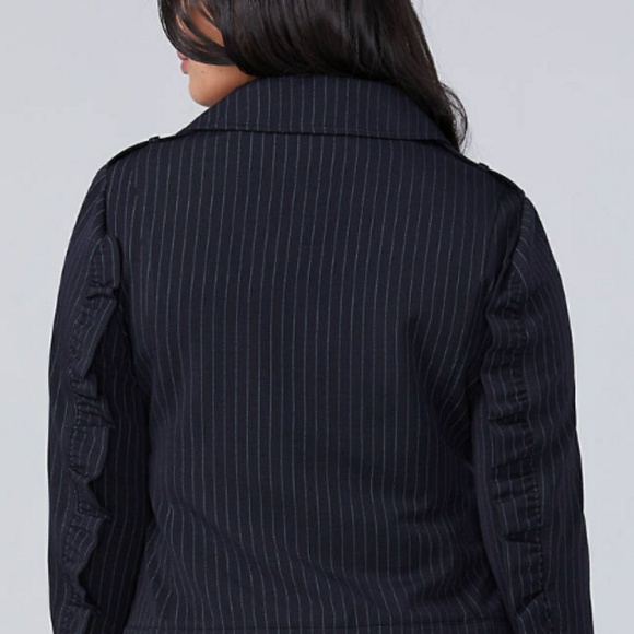 SOLD!! Lane Bryant pinstripe moto jacket - Picture 3 of 5